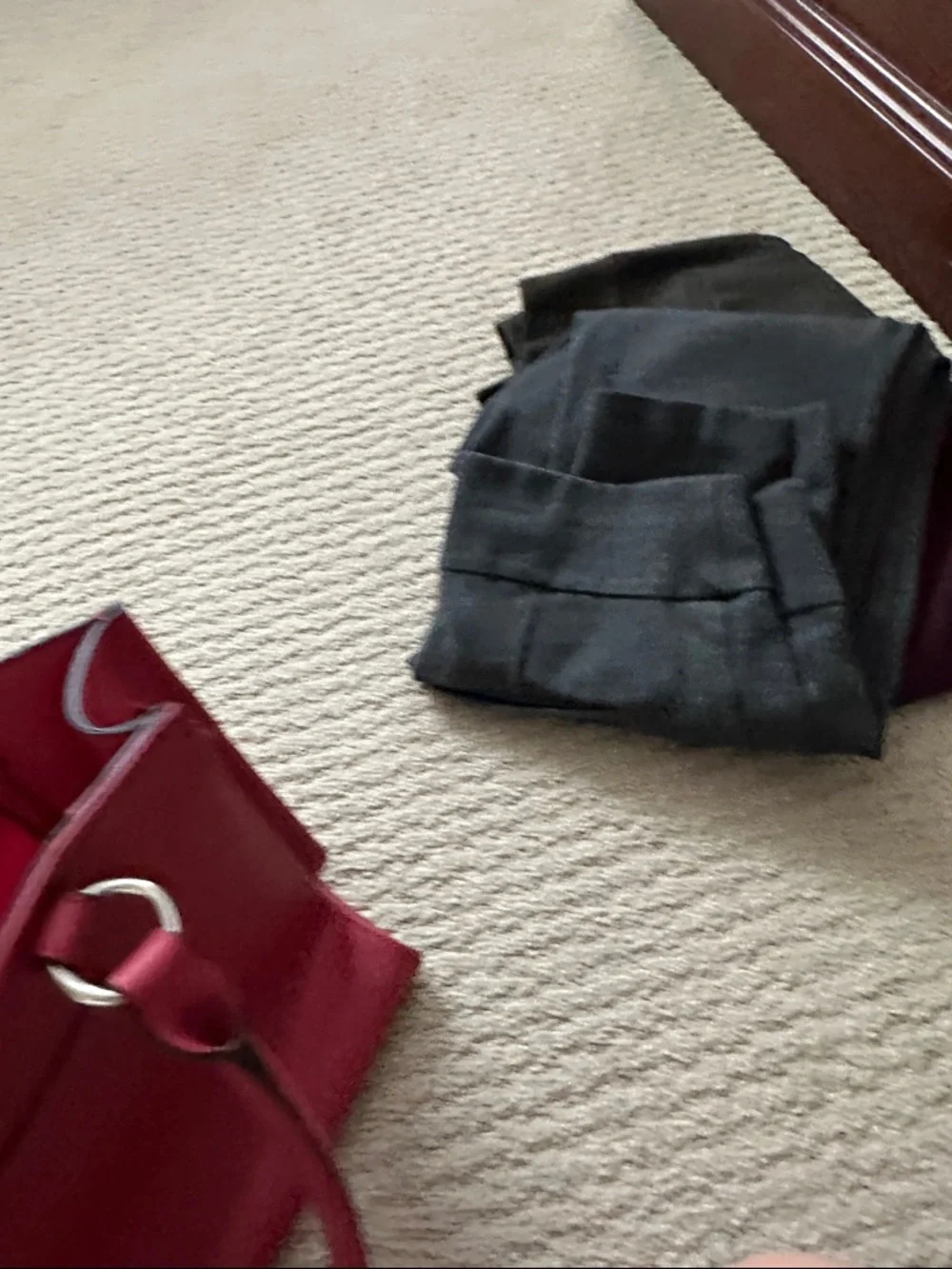 Dana Buchman Dark Red Saffiano Satchel with Metallic Plaque - Picture 4 of 6